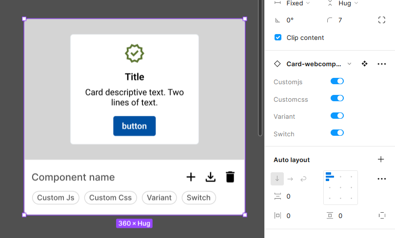 Figma component instance screenshot