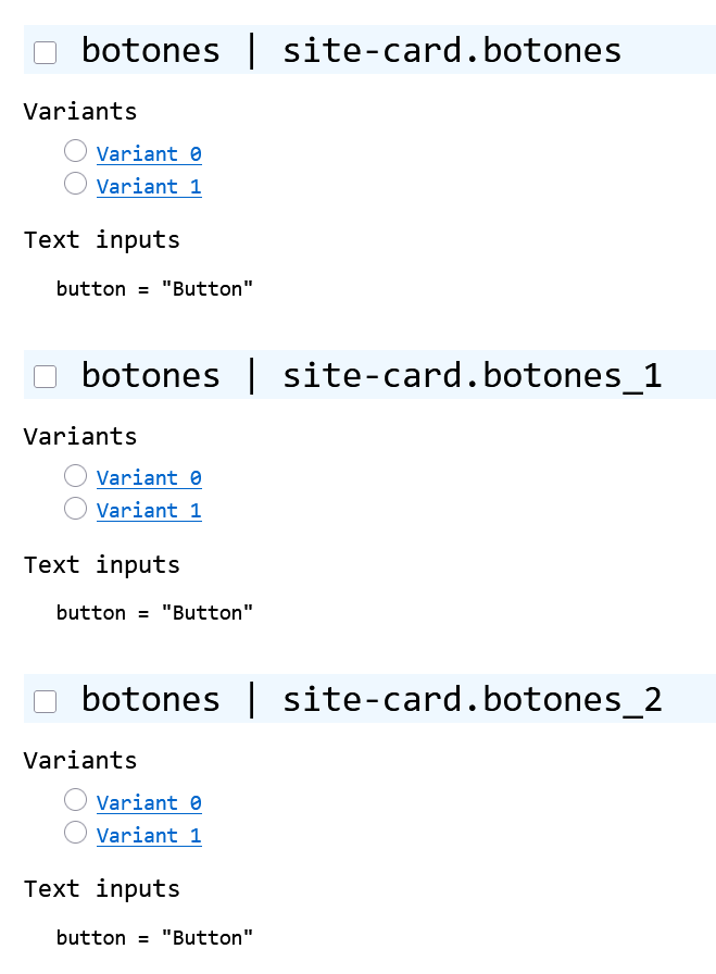 id y atributos de los botones en la app-demo