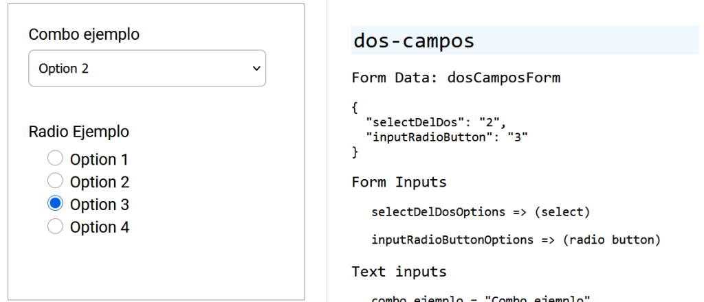 Formulario ejemplo para Form Inputs