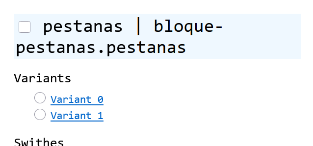 Subcomponent attributes at the lateral bar