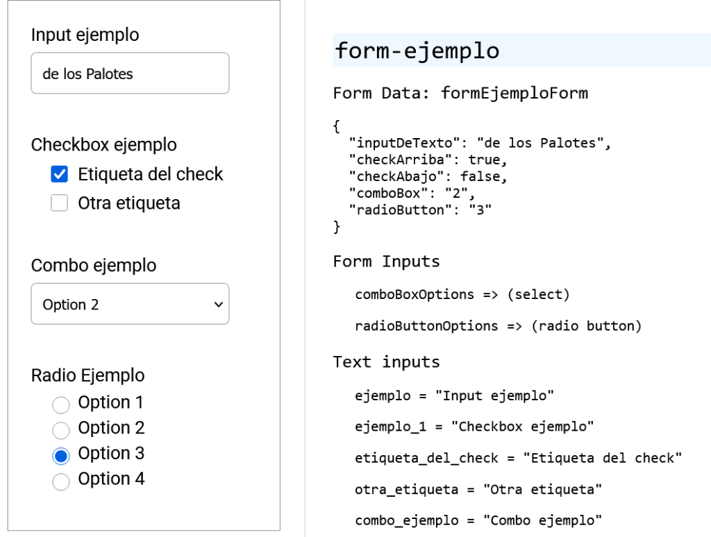 Formulario de ejemplo