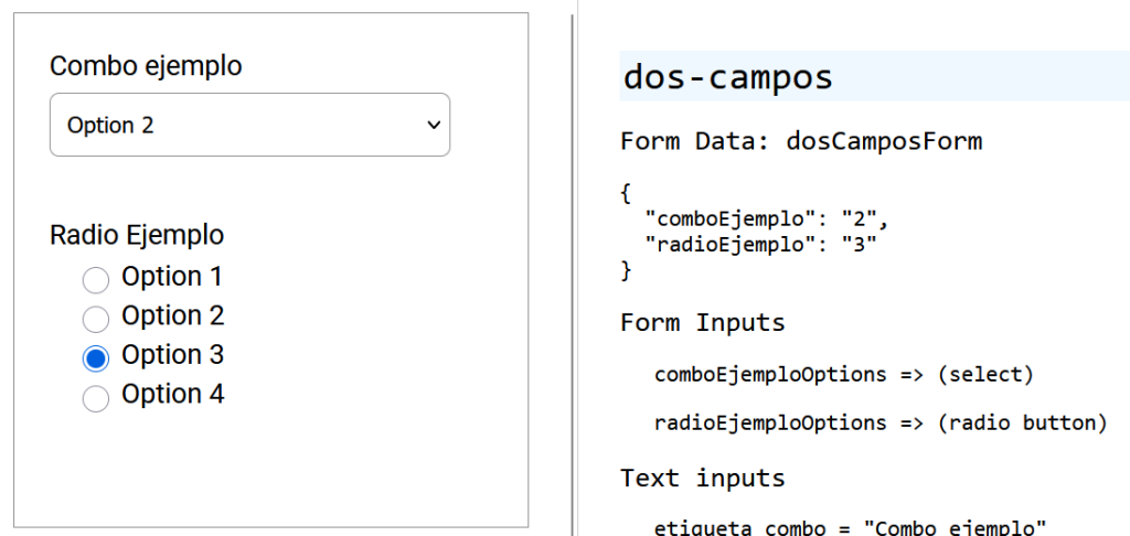 Formulario ejemplo para Form Inputs